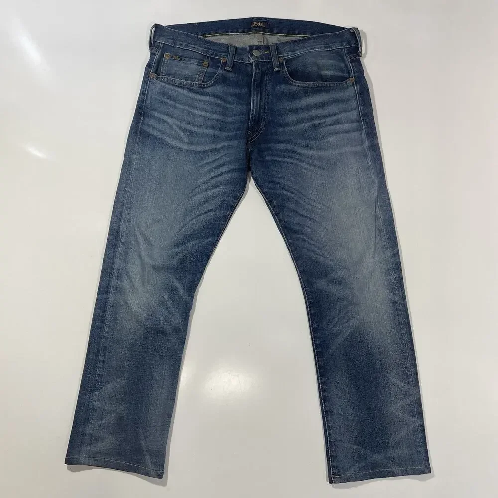 Polo Ralph Lauren Jeans Men’s 32x30 Blue Wash Varick Slim Straight Premium Denim
